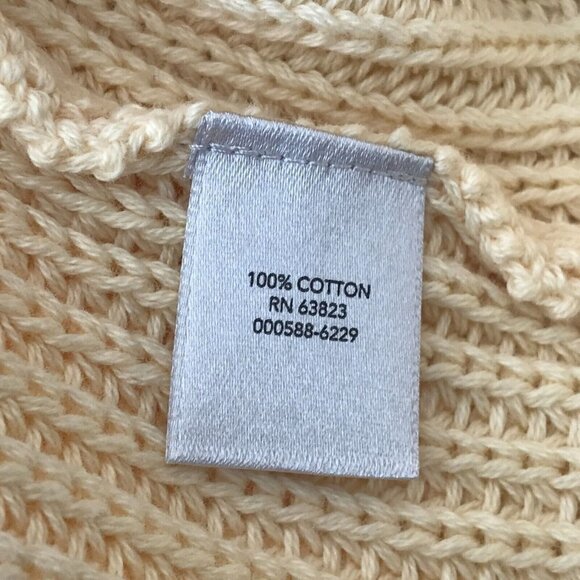 CJ Banks Plus Sz 2X Butter Yellow Cable Knit Pullover Sweater Long Sleeve Cotton - Picture 10 of 11